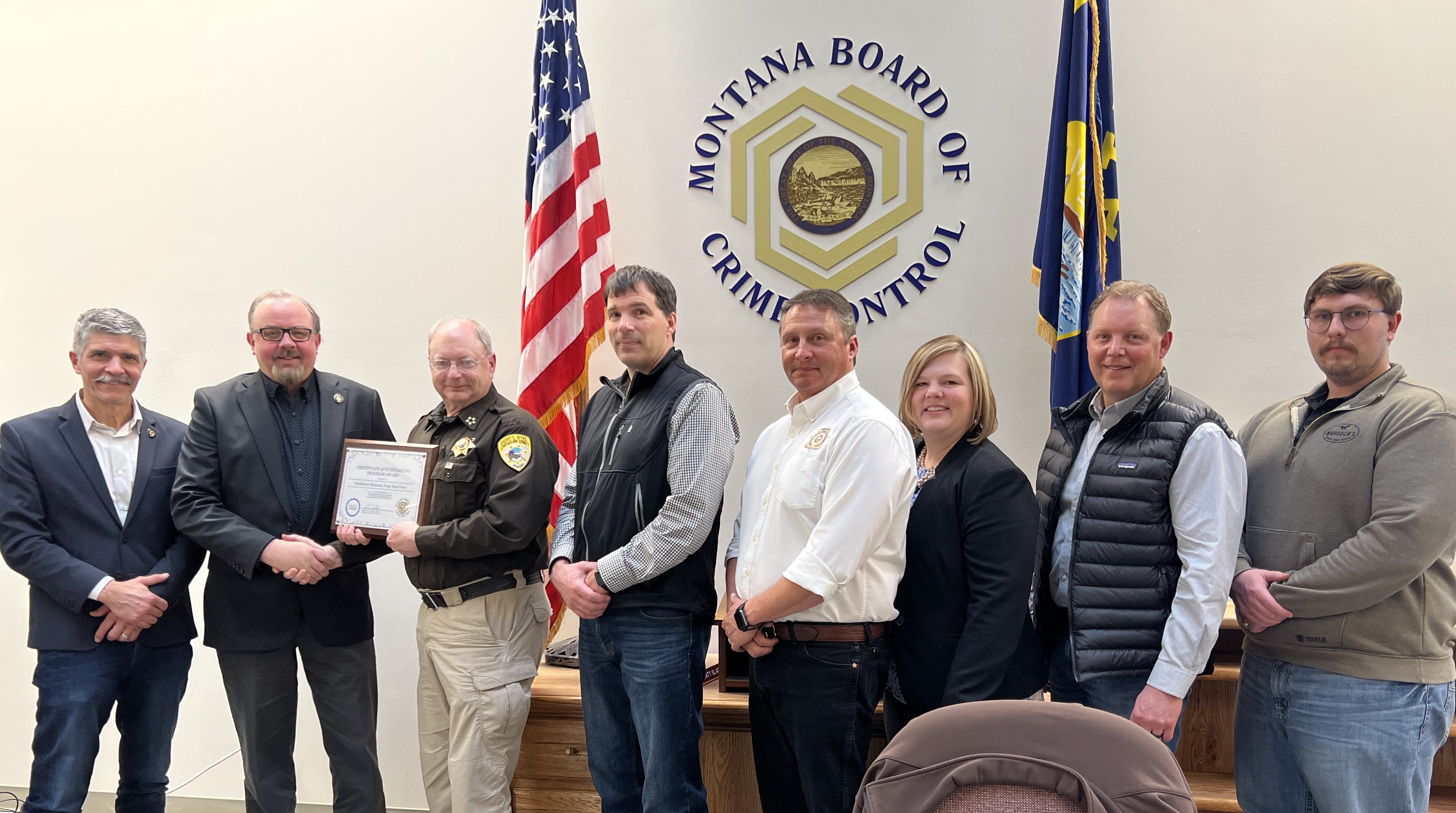 The Board and Martin Heaney from the Southwest Montana Drug Task Force at the March 2023 Board Meeting